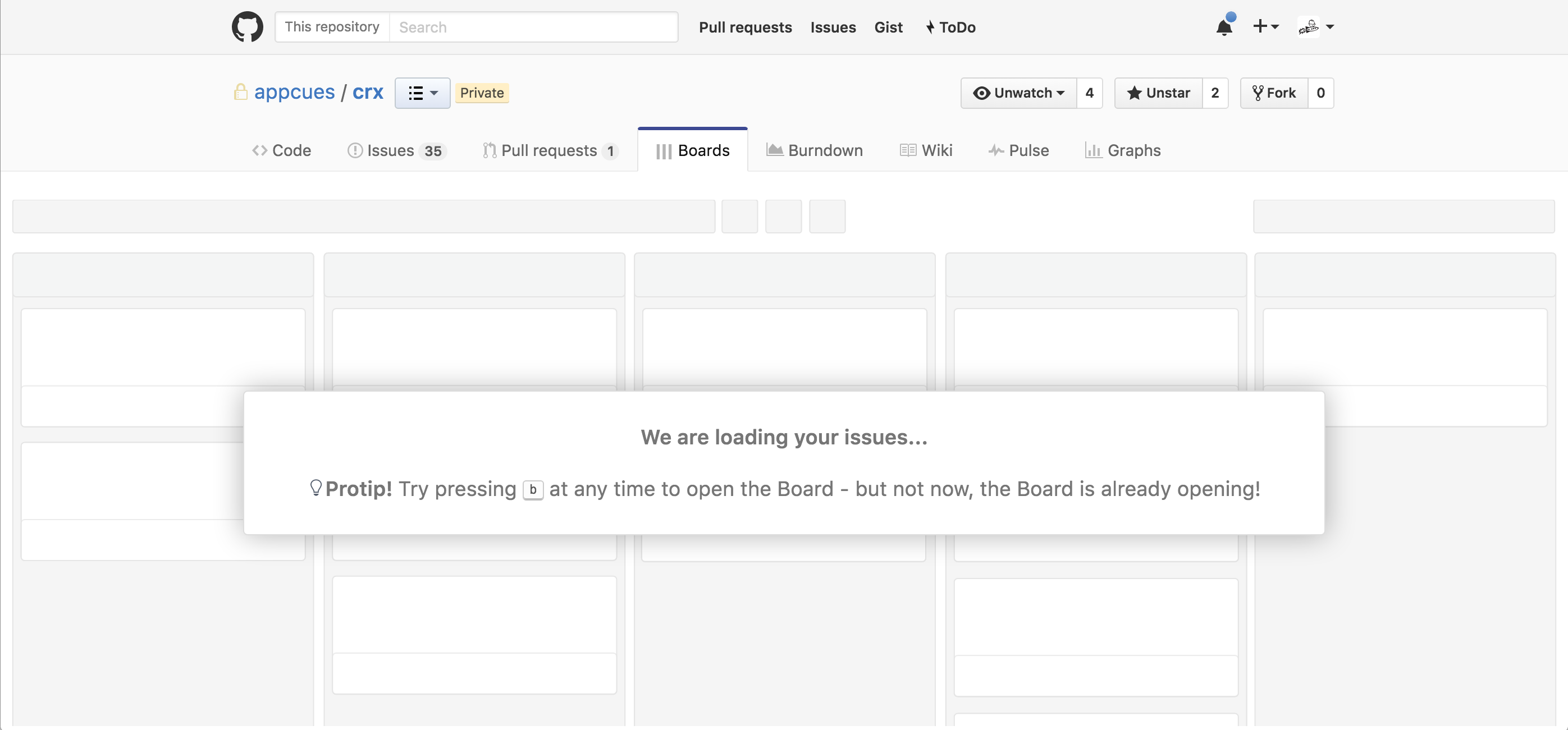 ZenHub's loading page
