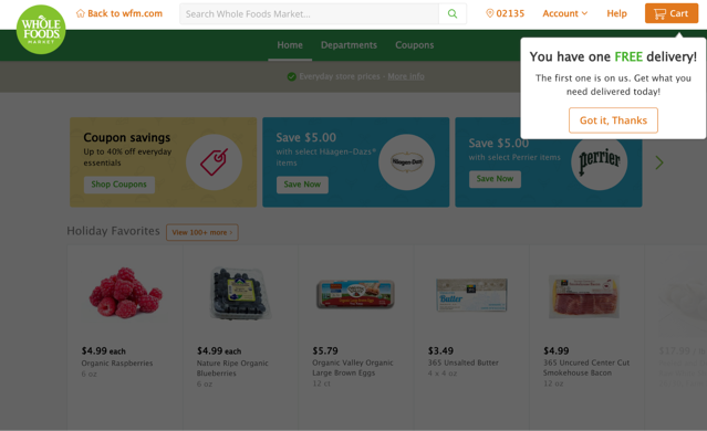 screengrab of instacart app with tooltip