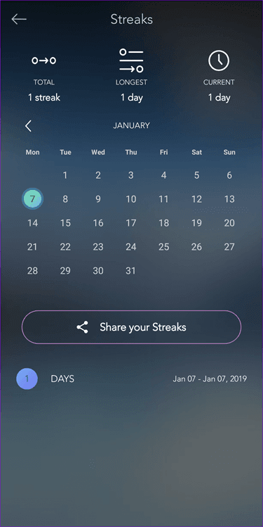 calm meditation wellness app streaks gamification example