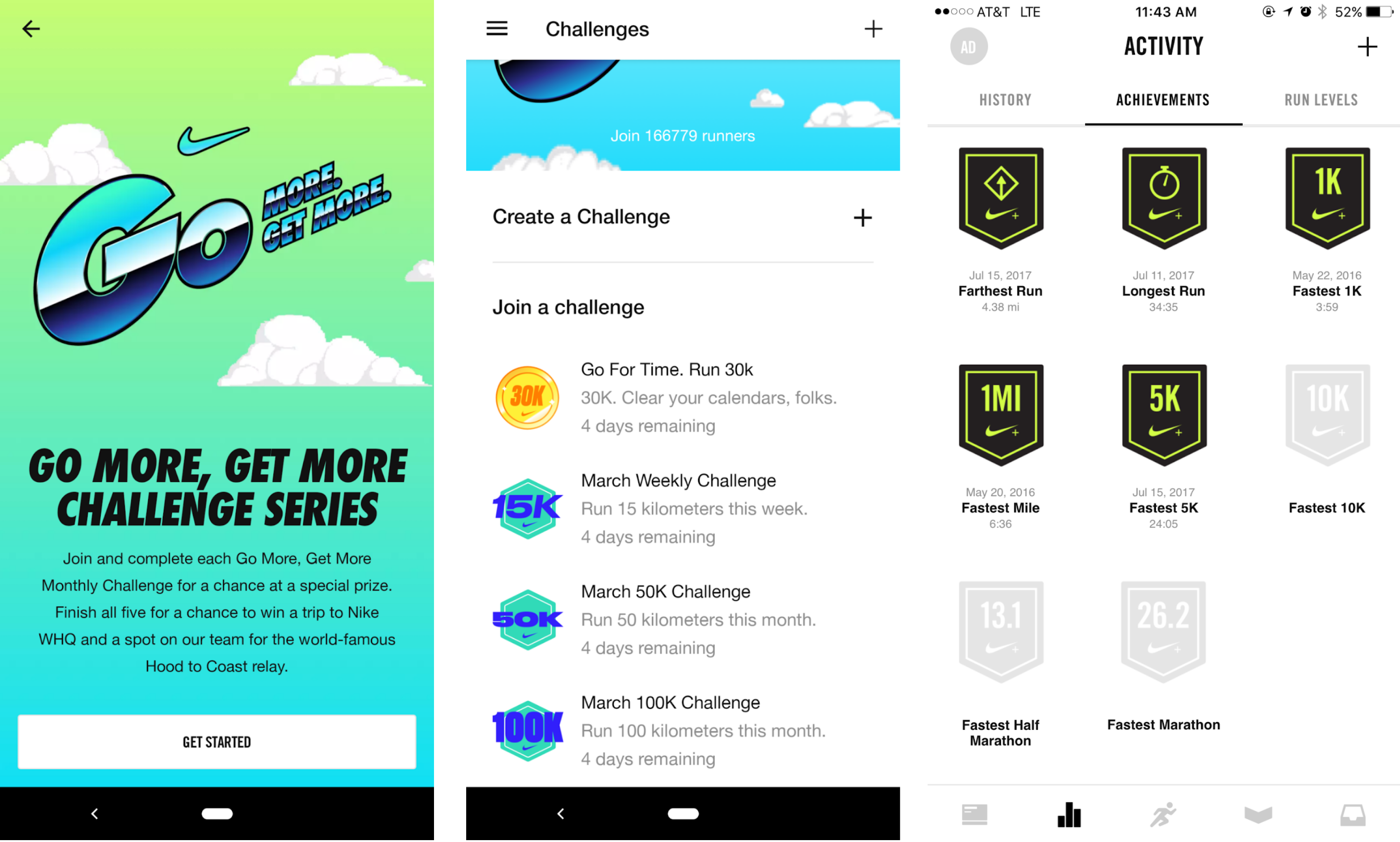 nike run club gamification example challenges achievement badges