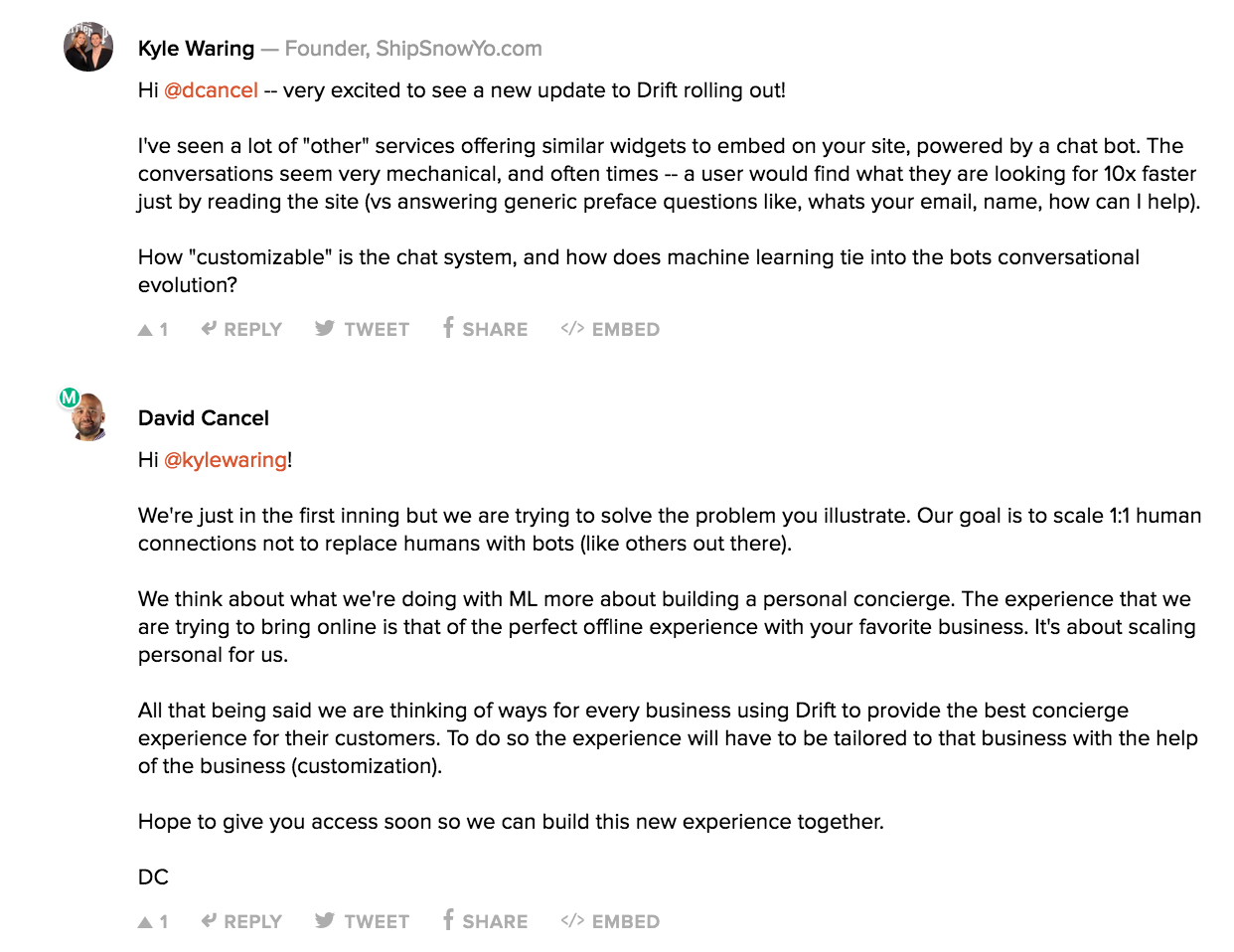 david cancel product hunt