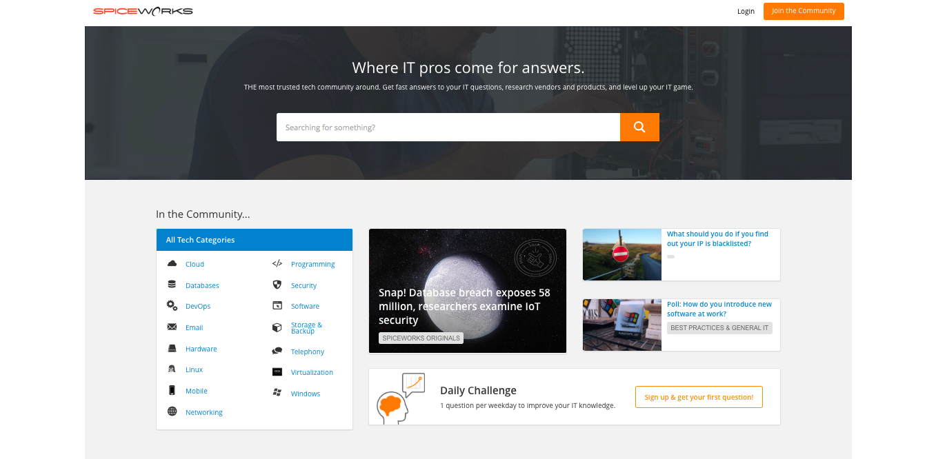 Spiceworks community