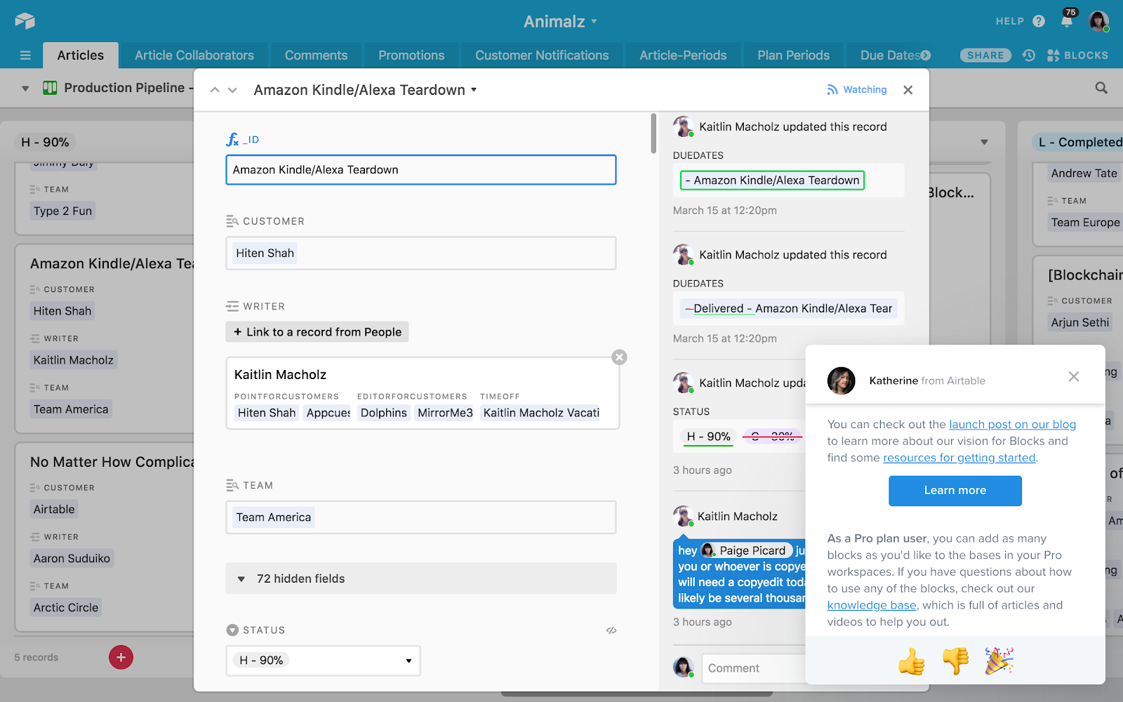 airtable blocks new feature announcement built-in feedback