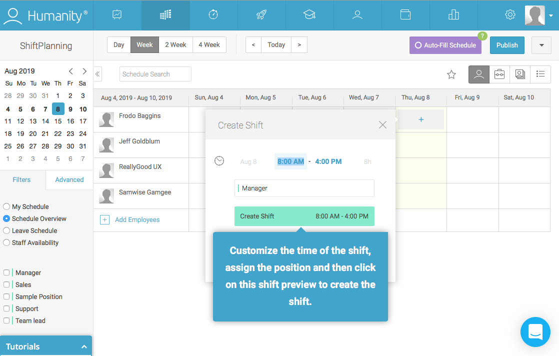 employee management platform dashboard walkthrough tooltip