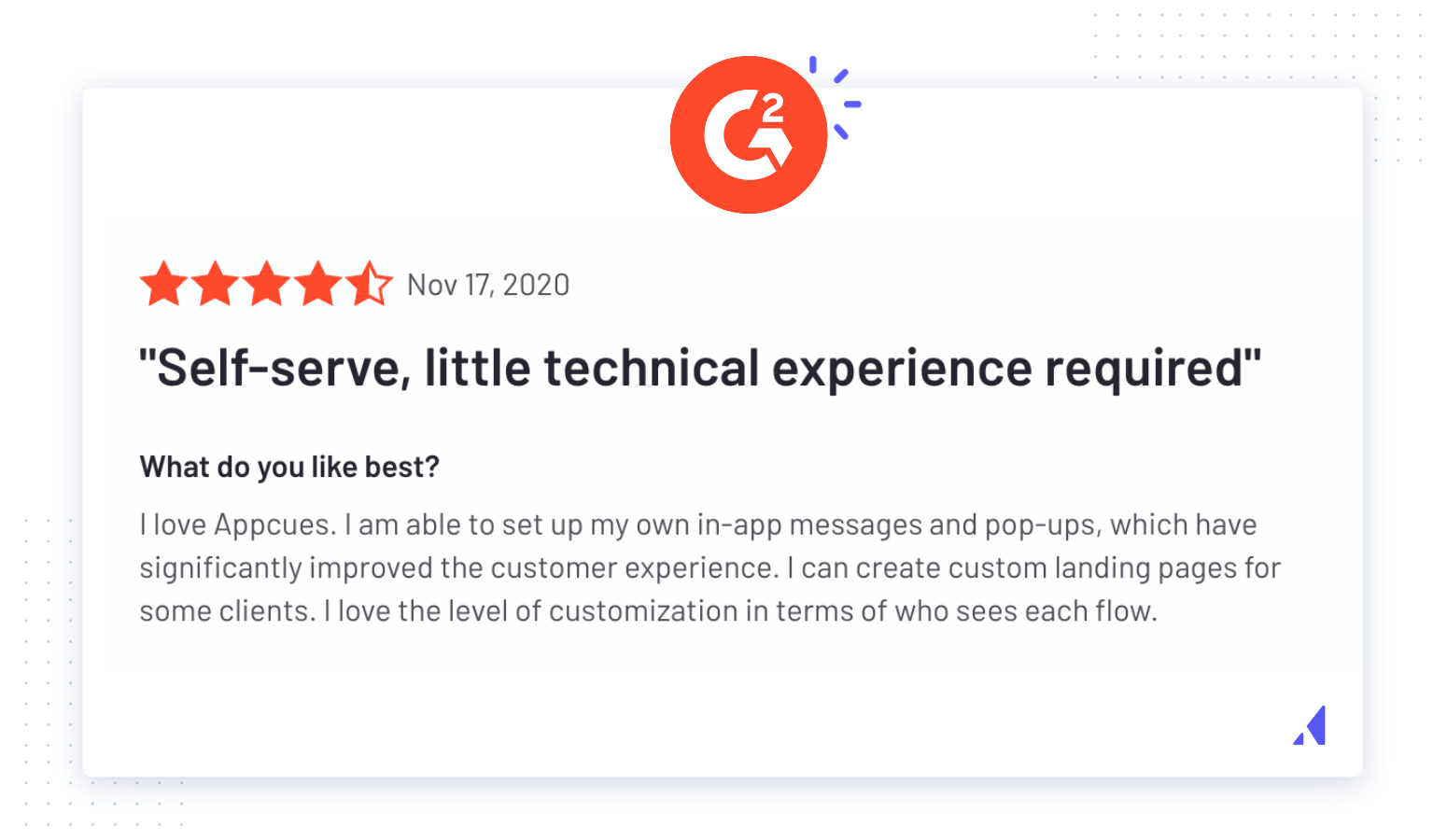 appcues in-app messaging product review on G2