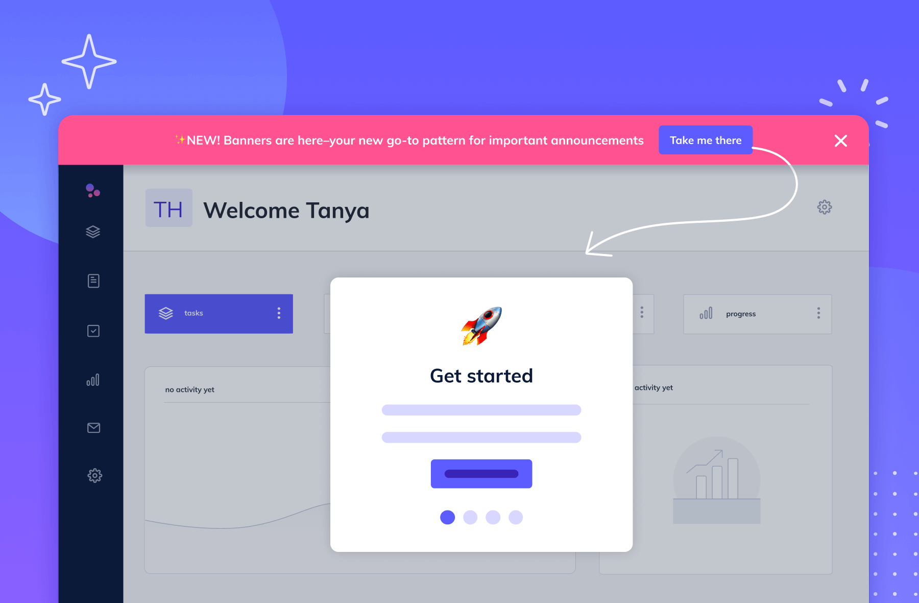 An Appcues in-product Banner to make an announcement