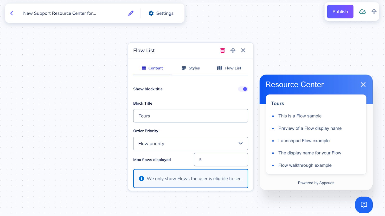 Building a custom Flow in Appcues Launchpad