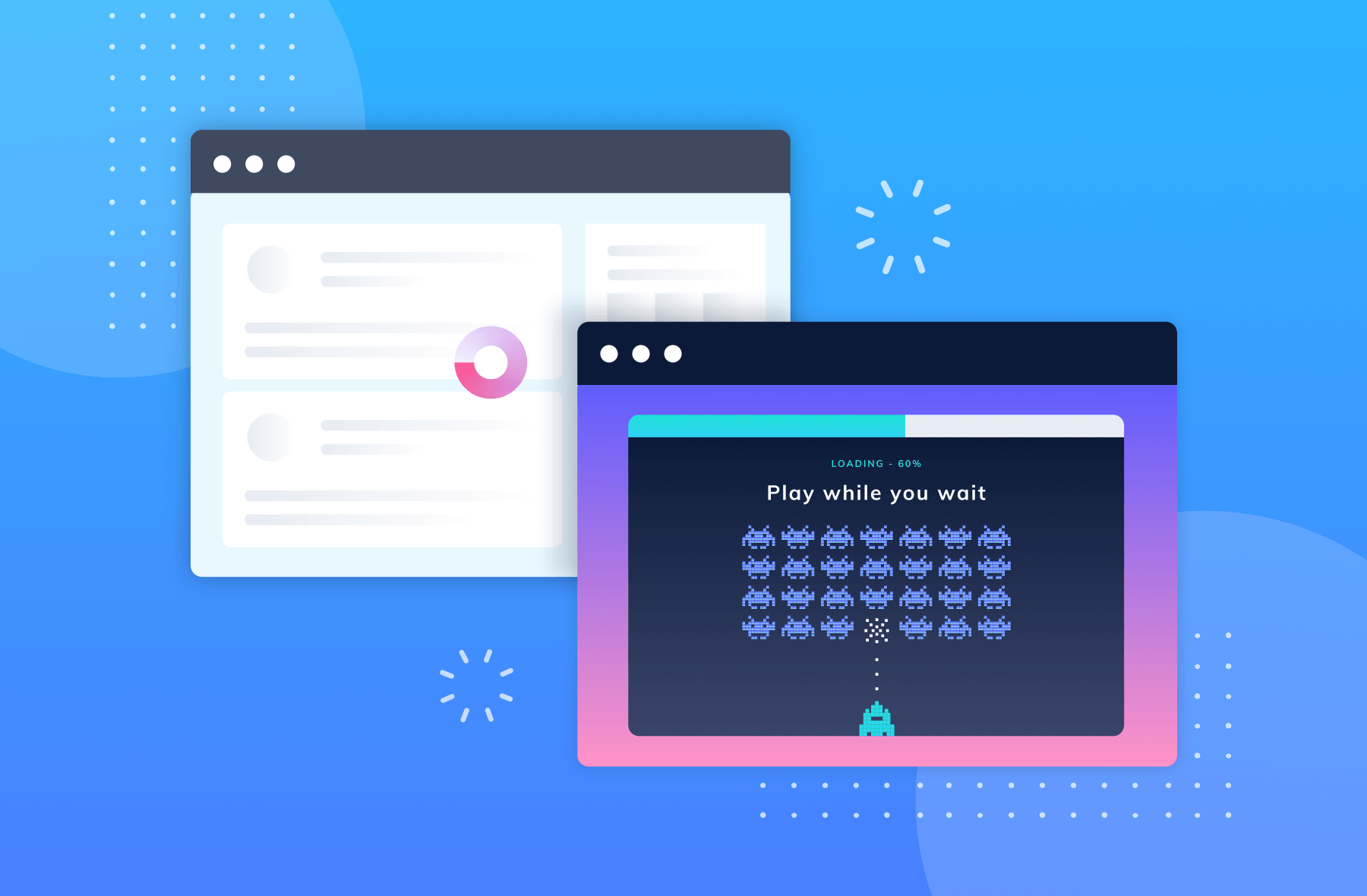 Loading page with text "please play while you wait"