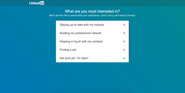 LinkedIn personalize experience
