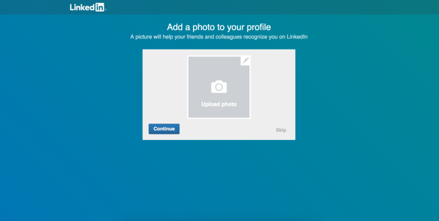 LinkedIn profile picture onboarding