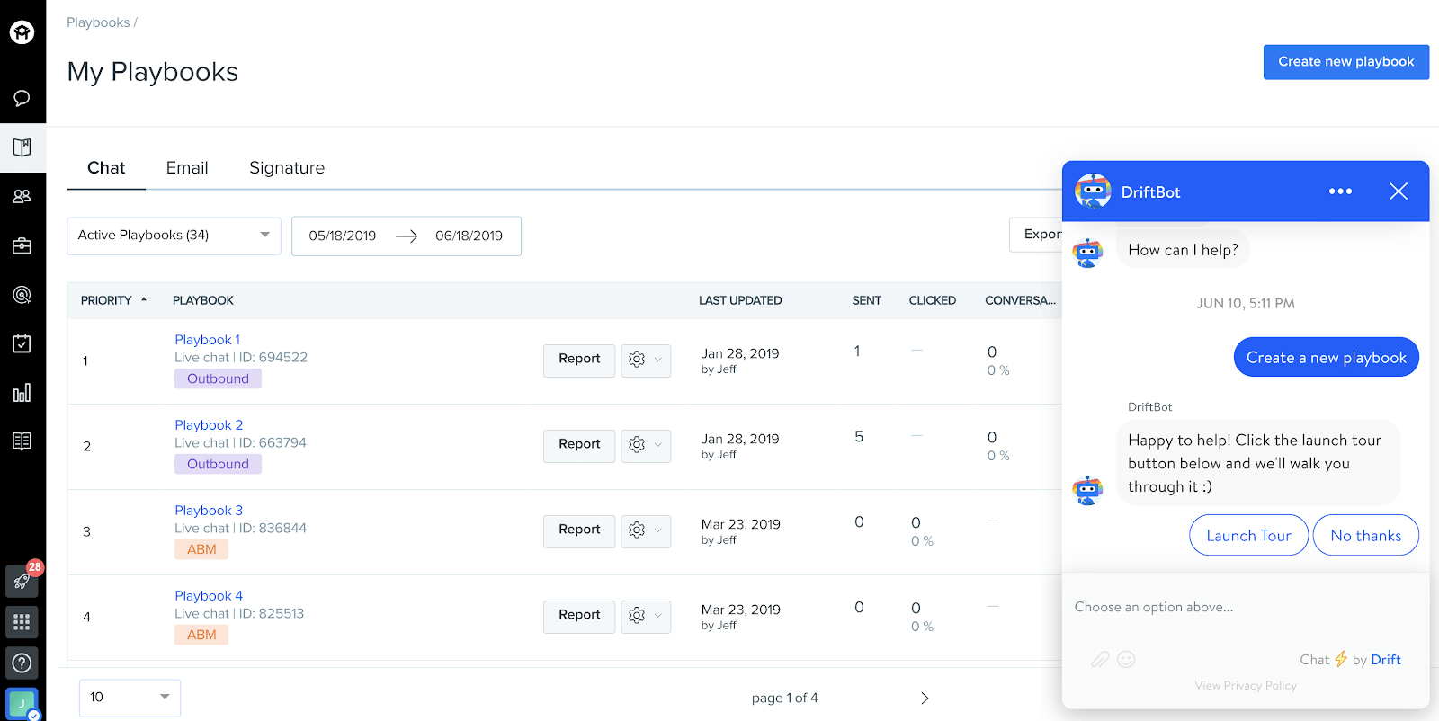 Screenshot of DriftBot, powered by Appcues