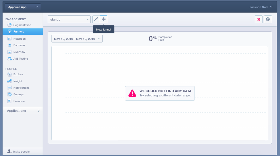 Mixpanel new funnel dashboard