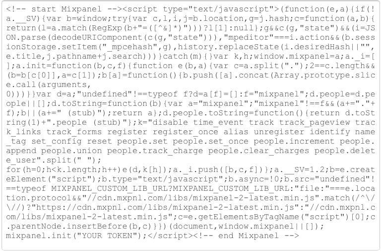 mixpanel installation code