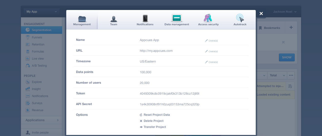 mixpanel token