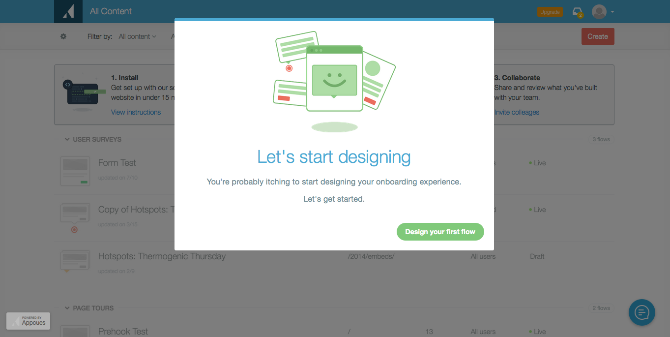 Appcues onboarding new modal