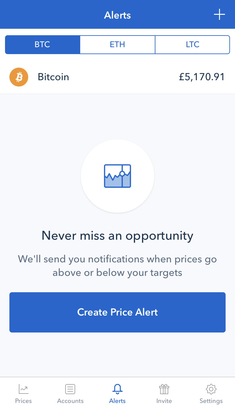 coinbase mobile app price alert