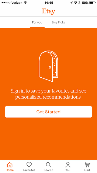 etsy user onboarding