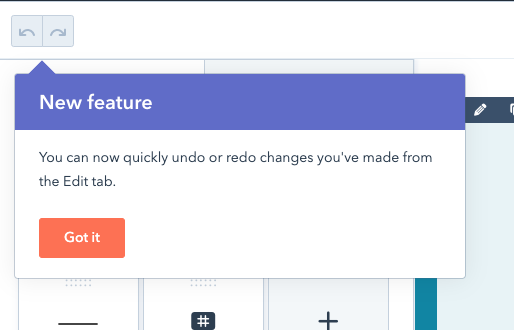 new feature tooltip from hubspot