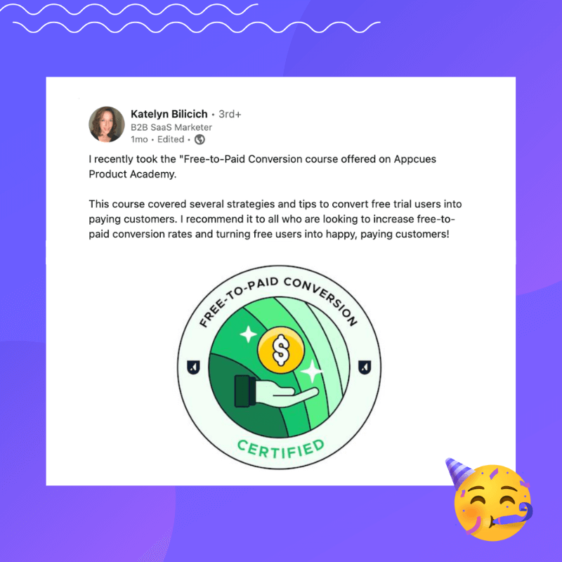 Free-to-Paid Conversion course Product Adoption Academy testimonial