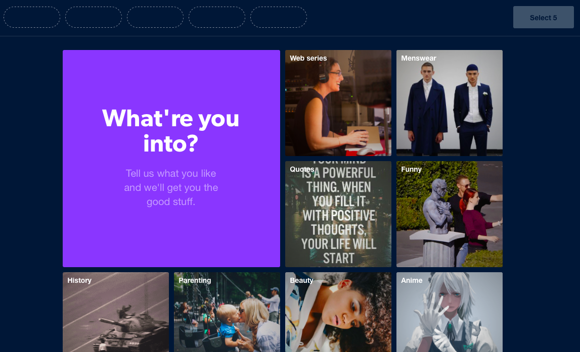 tumblr user onboarding personalization