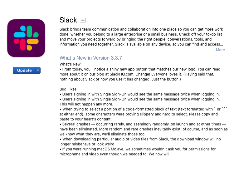 this is an example of a good product release note from the app store that shows off an omnichannel approach to the holistic user experience including onboarding