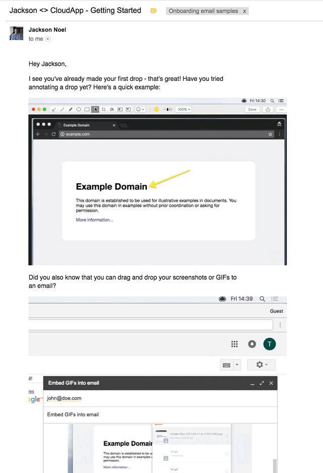 cloudapp onboarding email
