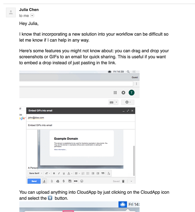 cloudapp onboarding email