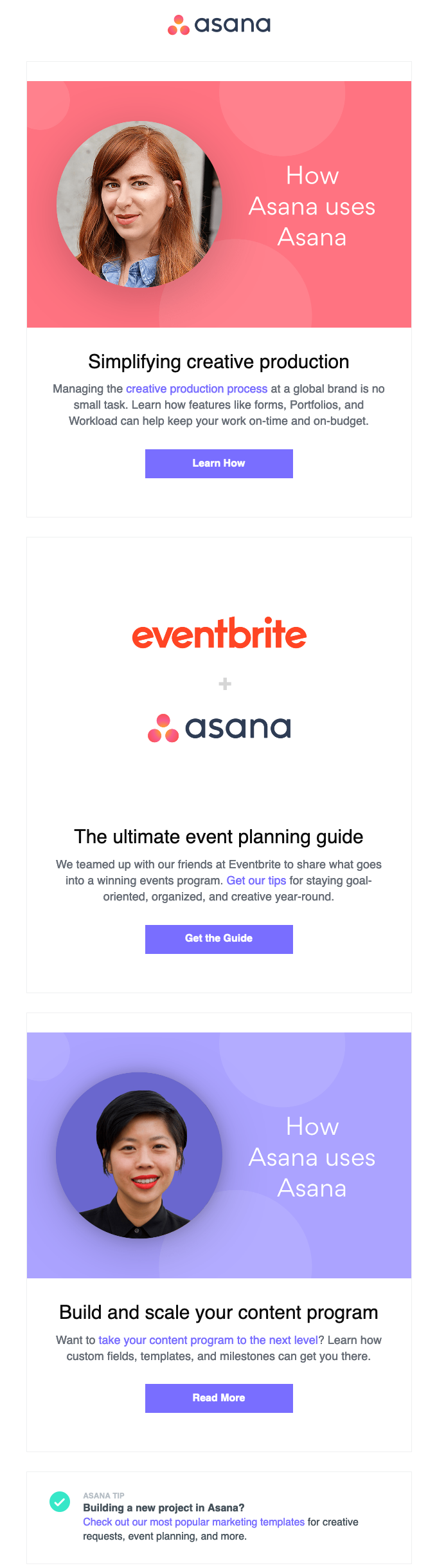 asana user onboarding email example