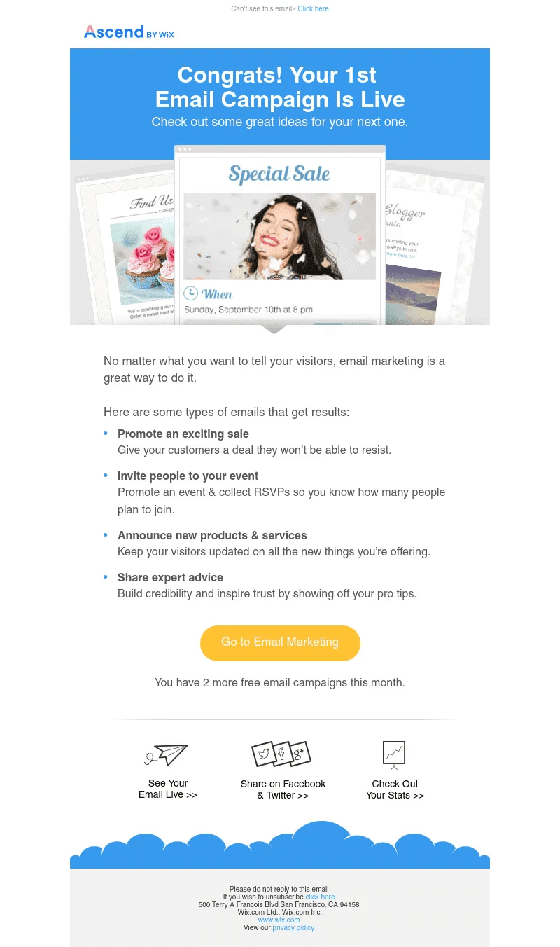 Ascend user onboarding email