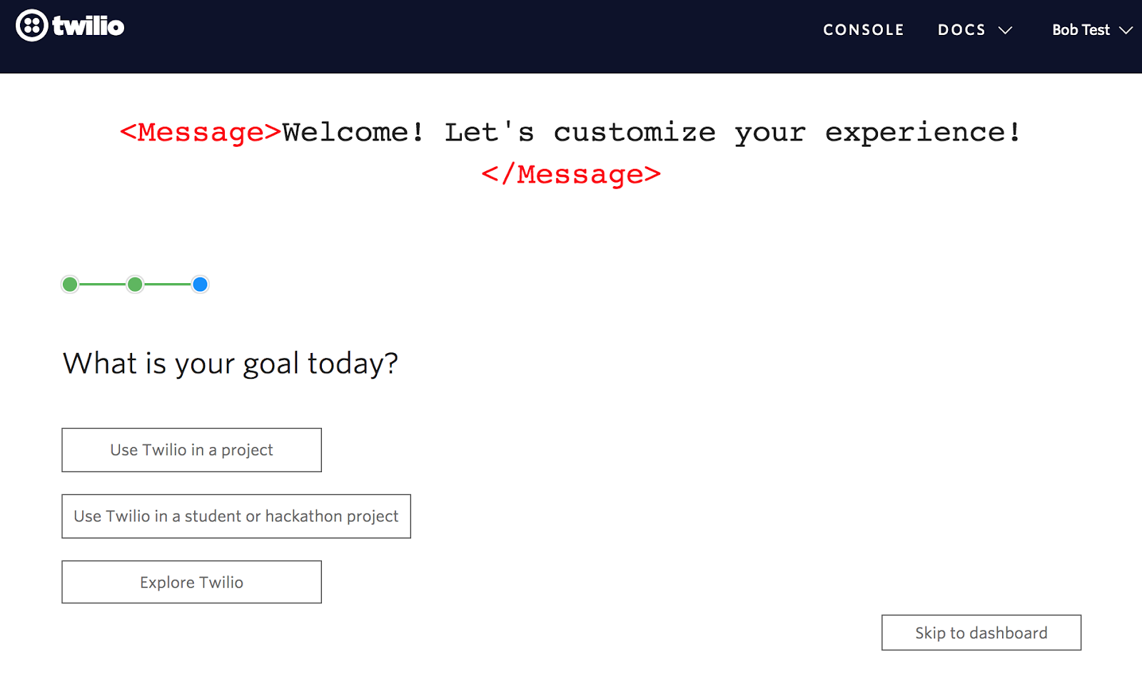 twilio user onboarding personalization question 3