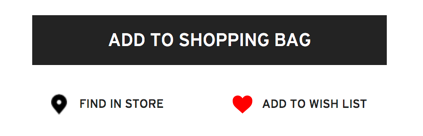 a screenshot of Topshop's wish list fake-door