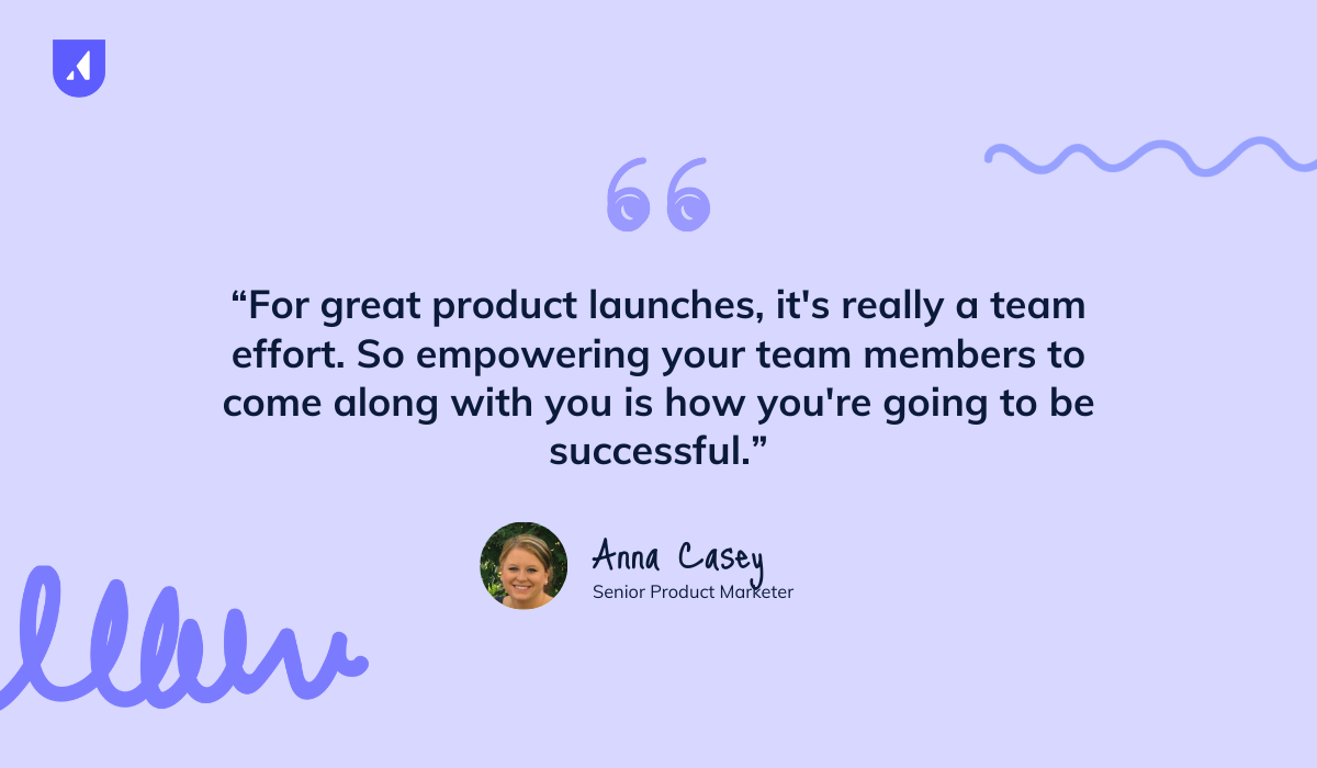 quote card: for creat product launches, it's really a team effort. So empowering your team members to come along with you is how you're going to be successful