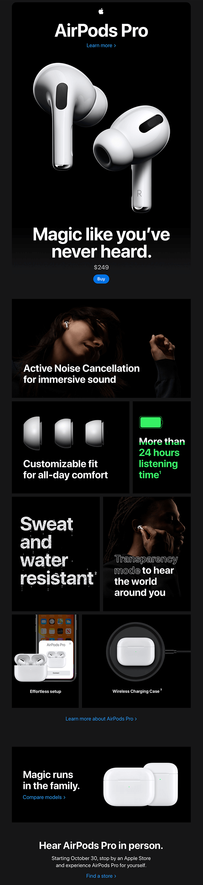 Apple Airpods product launch email example