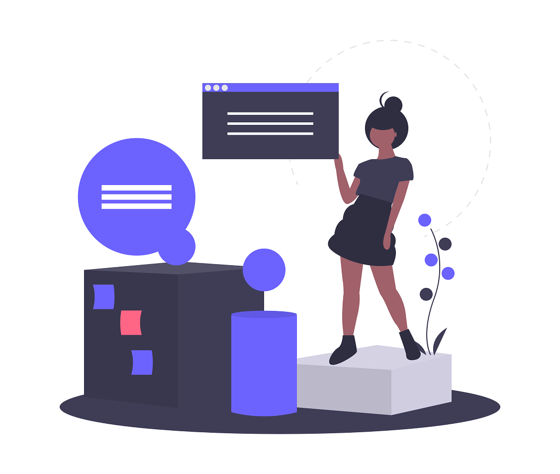demonstrate you why. an illustration of a woman explaining her passion for her job