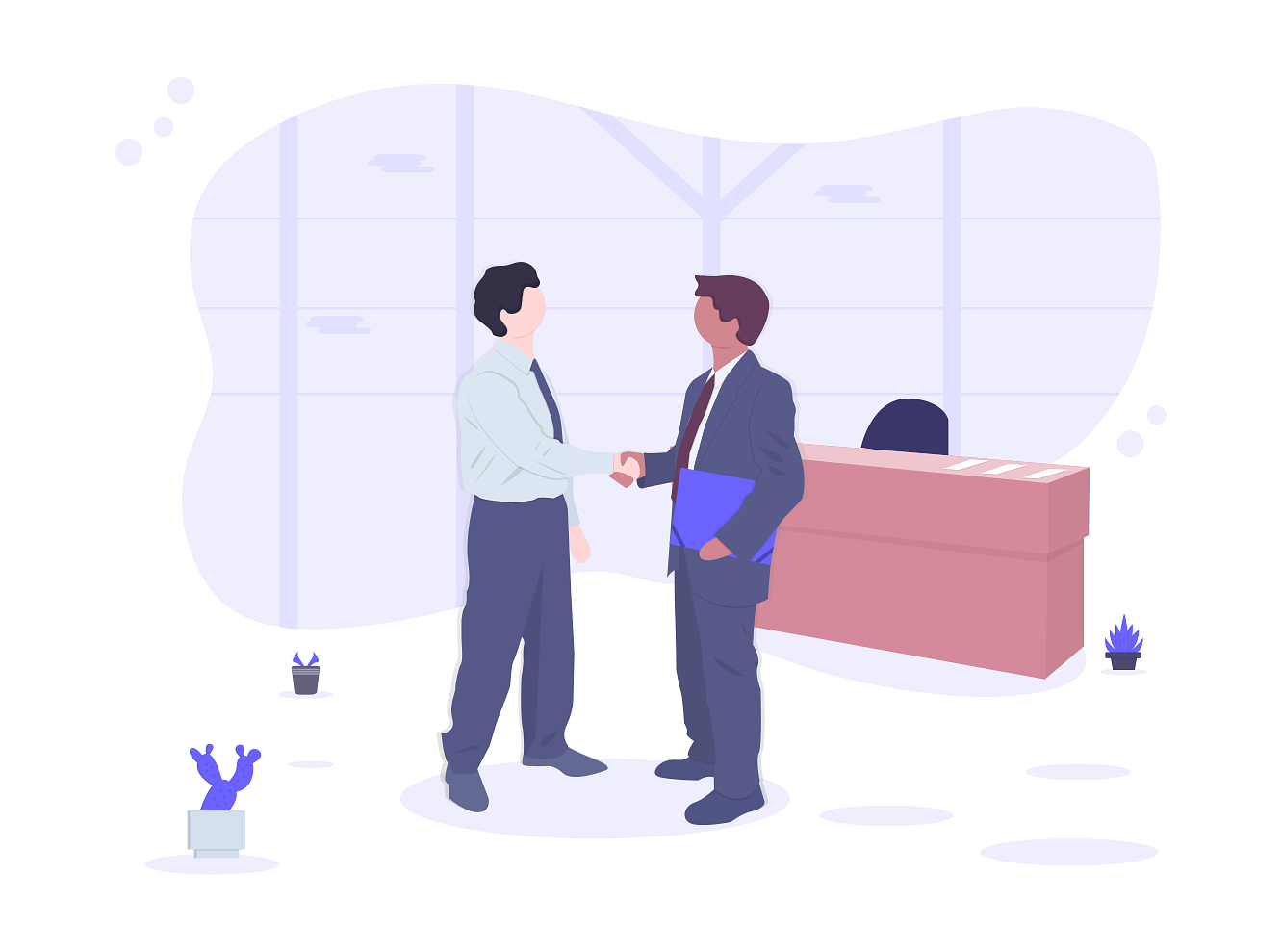 illustration of a sales deal closing with a handshake