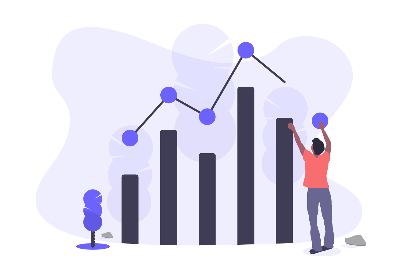 illustration of product le sales metrics in a bar chart
