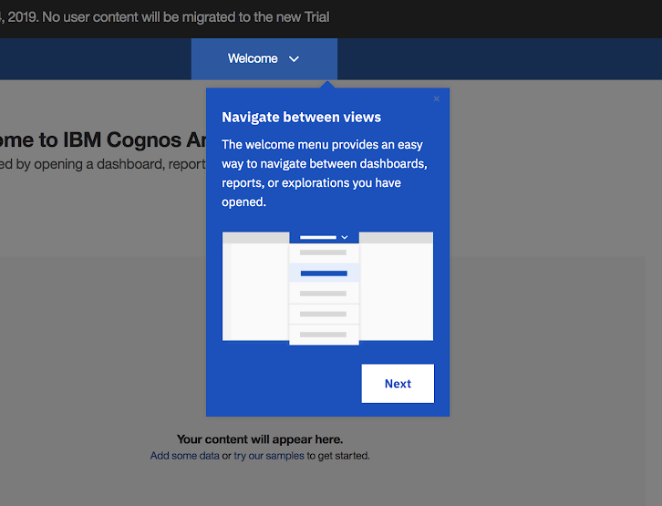 ibm cognos analytic tooltip made with appcues