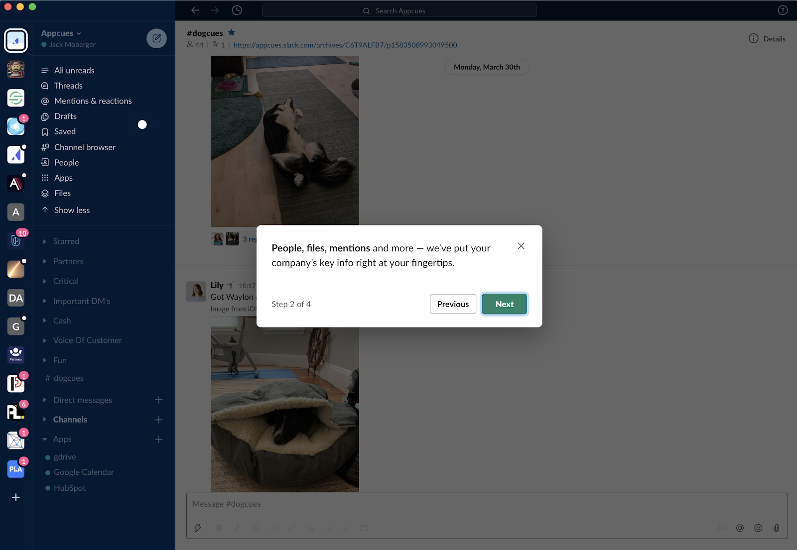 slack new version onboarding tour
