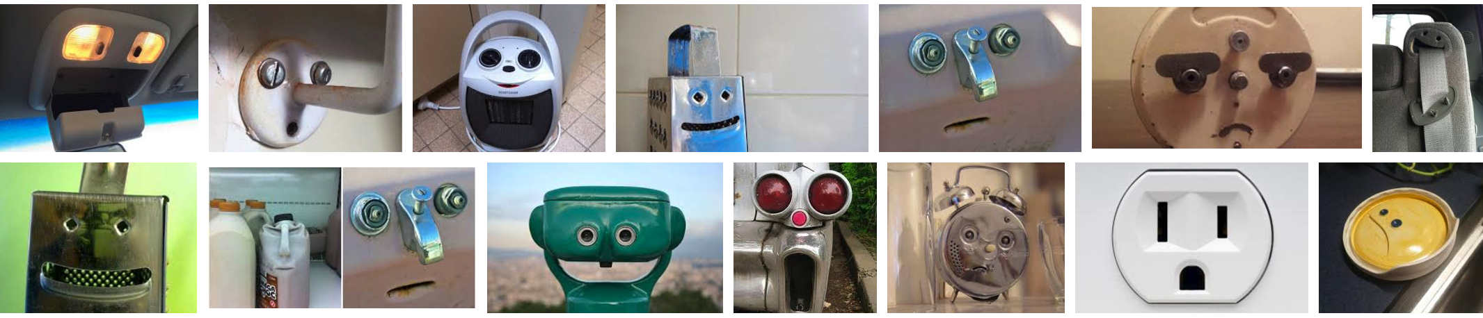 A google image search of "faces in objects" shows funny faces