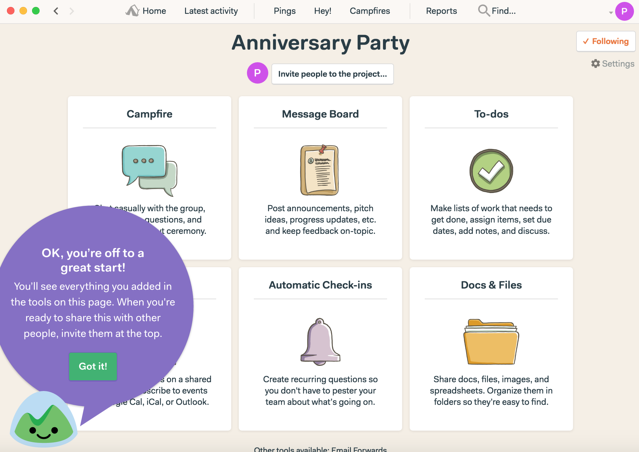 basecamp desktop onboarding