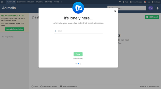 teamwork projects web onboarding