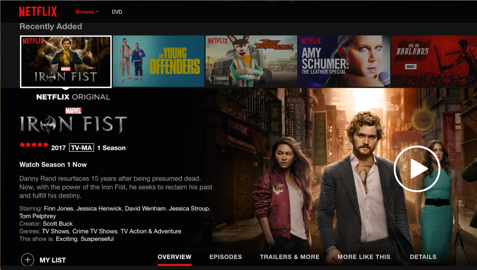 netflix old interface star rating