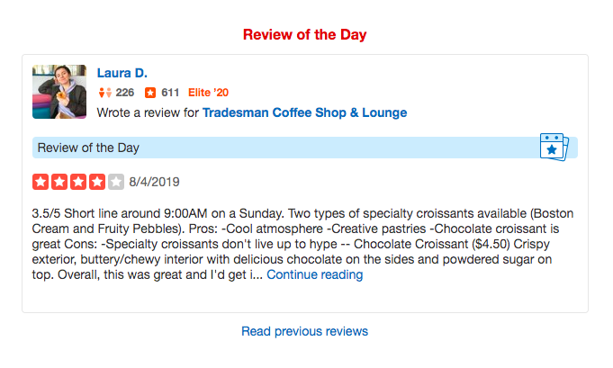yelp review of the day