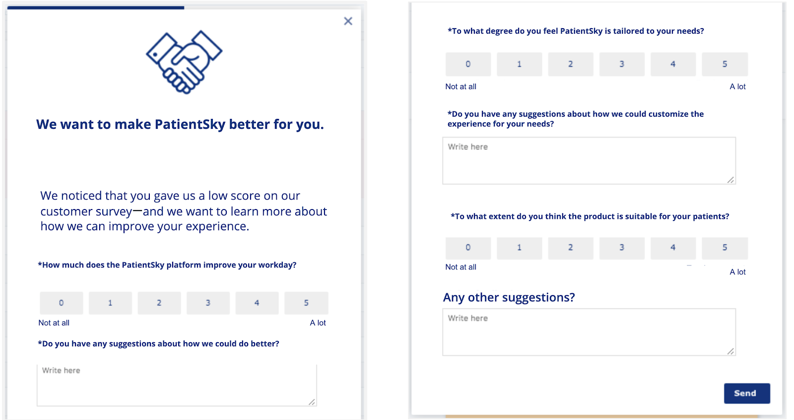 patientsky healthcare nps customer satisfaction csat survey 