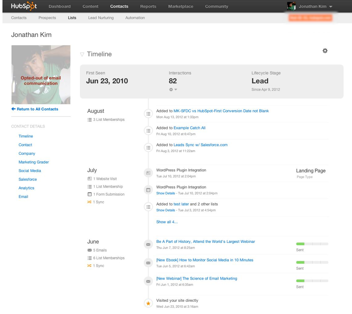 Hubspot's user onboarding wow moment