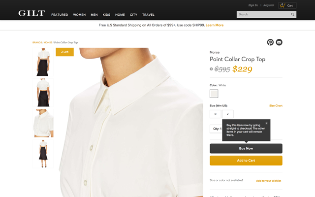 gilt shopping tooltip