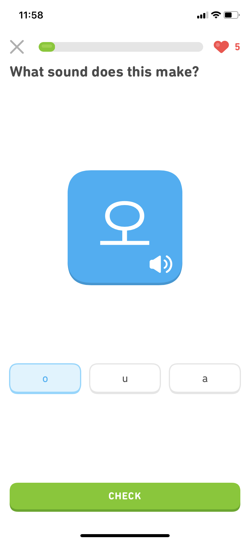duolingo language lesson mobile app screenshot. this is a great example of mobile user onboarding