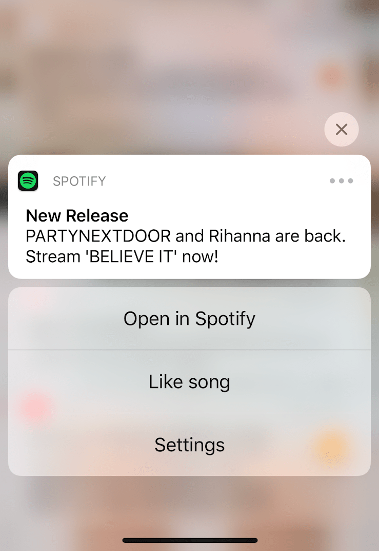 spotify push notification example