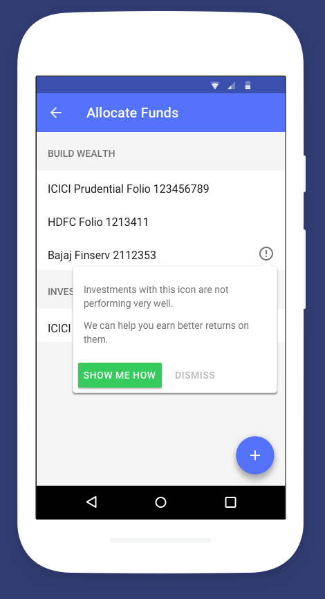 fisdom fintech app upgrade prompt upsell tooltip