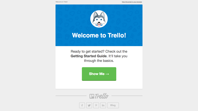 Trello welcome onboarding email 1
